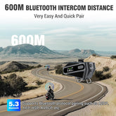 EDYELL C6 Motorcycle Bluetooth Headset Silvery Color